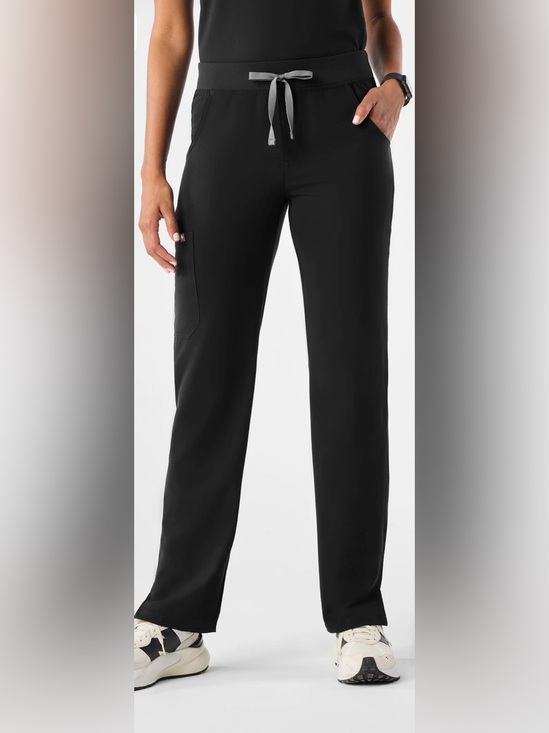 Figs Pants - FIGS Women's Black Scrub Pants with Gray Drawstring